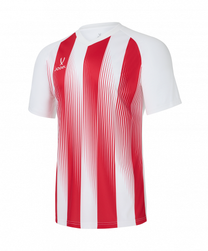 фото Детская футбольная майка Jogel CAMP Striped ЦБ-00007833 красно-белая каталог
